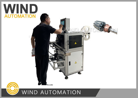 DC Motor Skew Armature Paper Inserting Machine Slot Cell Insulation 0.5 To 0.8 Second Per Slot